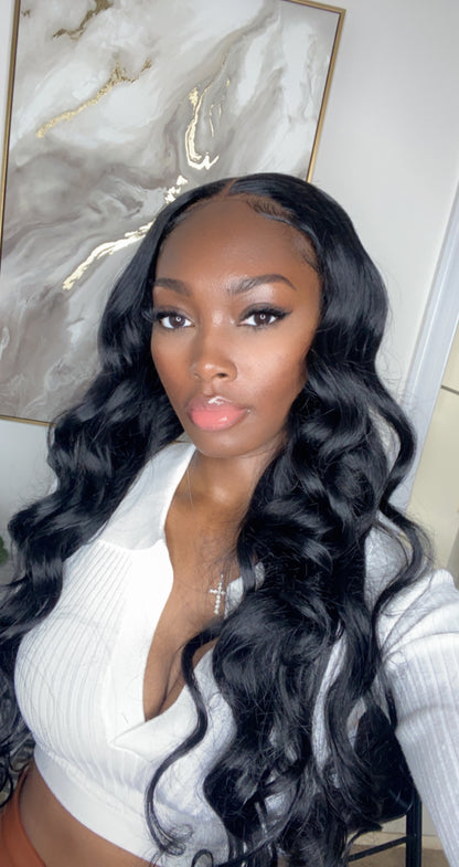 Natural blk Closure wigs